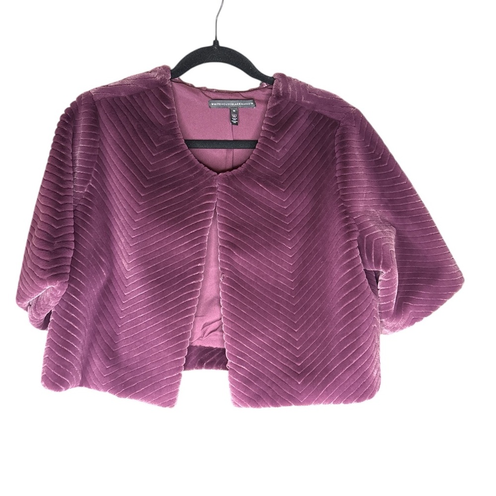 White House Black Market Purple Teddy Jacket Very Soft